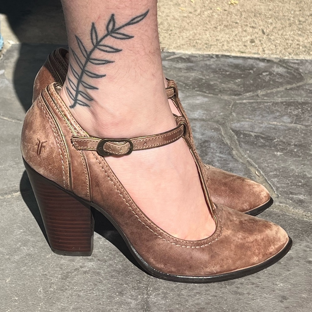 Frye Mary Jane T-Strap Heels